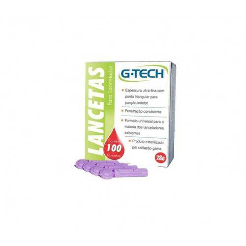 Lanceta para Lancetador G-tech 30g - Caixa com 100 Unidades