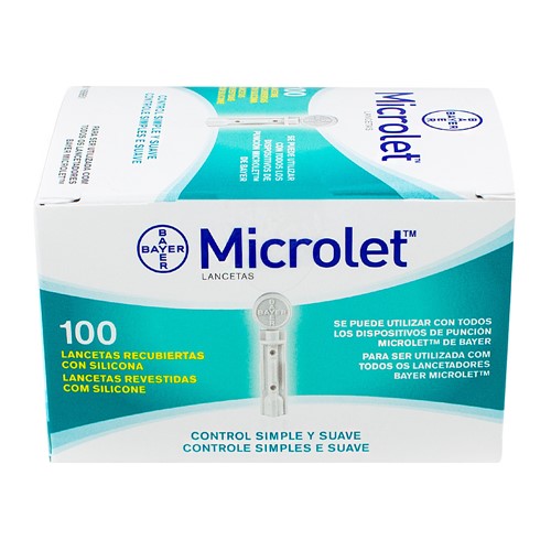 Lancetas Microlet Bayer com 100 Unidades
