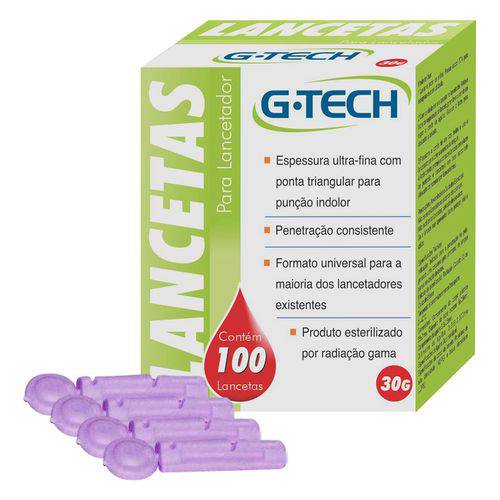 Lancetas para Lancetador com 100 Unidades - G-tech
