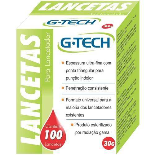 Lancetas para Lancetador G-Tech 28g com 100 Unidades