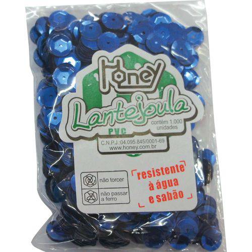 Lantejoula Metalizada Azul N.08 C/1000unid. Honey Pacote