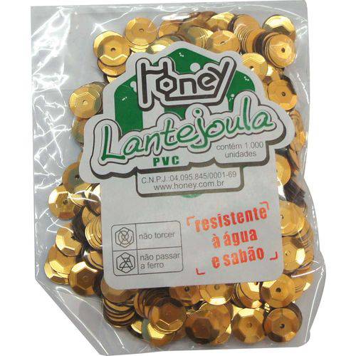 Lantejoula Metalizada Ouro N.08 C/1000unid. Honey Pacote