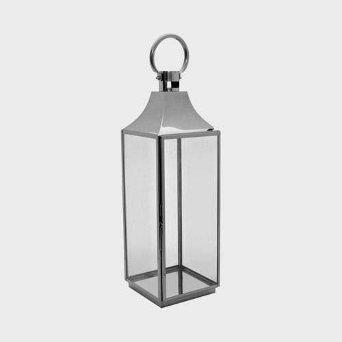 Lanterna Decorativa de Vidro e Metal