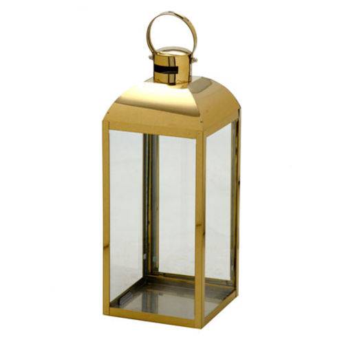 Lanterna Decorativa Dourada 15x37 Cm
