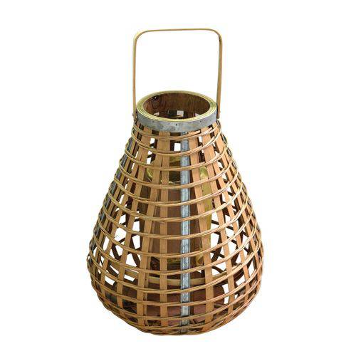 Lanterna Decorativa em Bambu 32x41cm - Led Lustre