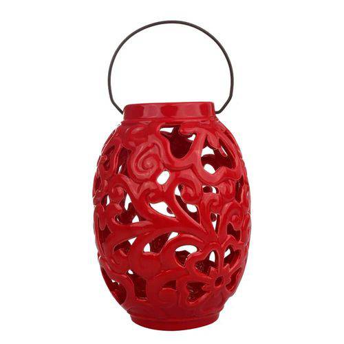 Lanterna Decorativa em Cerâmica Vermelha