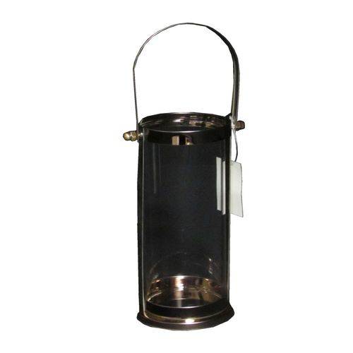 Lanterna Decorativa em Vidro e Alumínio 14 Cm X 8 Cm