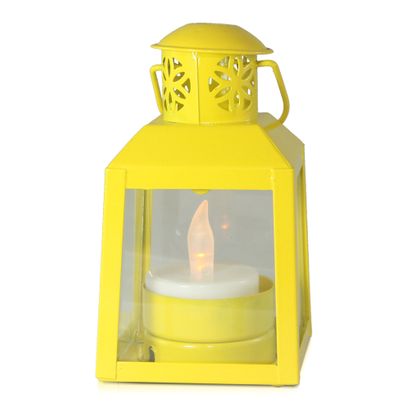 Lanterna Decorativa Vanice Candeeiro Amarelo Avalon