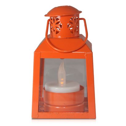 Lanterna Decorativa Vanice Candeeiro Laranja Avalon