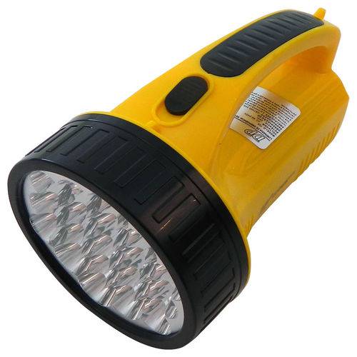 Lanterna LED Luminária Emergência WMTLED-1706 Amarelo 19 LEDS 1300mAh