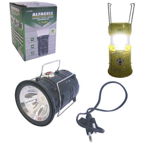 Lanterna / Luminaria Modelo Lampiao Solar Recarregavel com 7 Leds Bivolt/USB