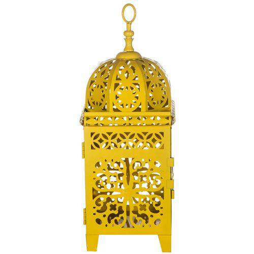 Lanterna Marroquina Amarela Decorativa Media