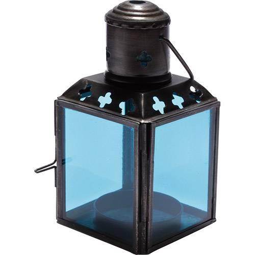 Lanterna Vidro/Metal Azul - Venus Victrix