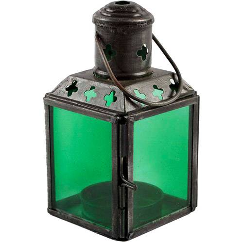Lanterna Vidro/Metal Verde - Venus Victrix