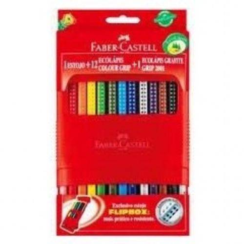 Lapis 12 Cores 12.1012g/P+1 Colour Grip Faber Castell+ 1 Estojo Plastico