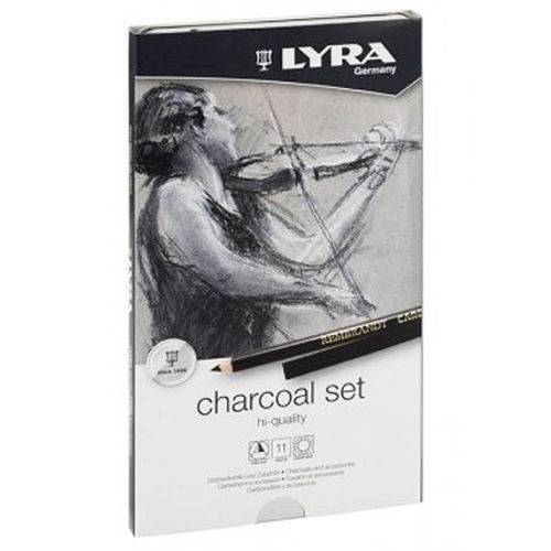 Lápis Carvão Profissional Lyra Charcoal Set 11 Unidades