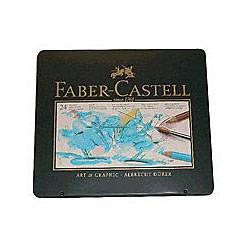 Lapis Cor Aquarelável Albrecht Durer Profissional - Estojo Metálico C/ 24 Cores - Faber Castell