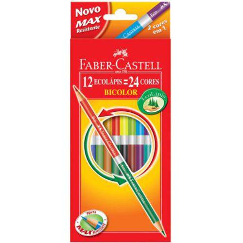 Lápis de Cor 12 Cores - Bicolor - 120612 - Faber-Castell