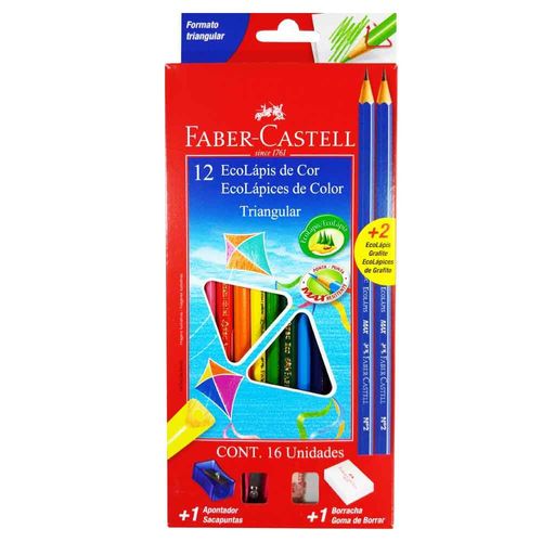 Lápis de Cor 12 Cores Triangular Faber Castell 1021154