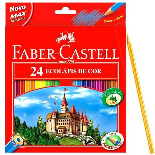 Lápis de Cor 24 Cores com Apontador - Faber Castell