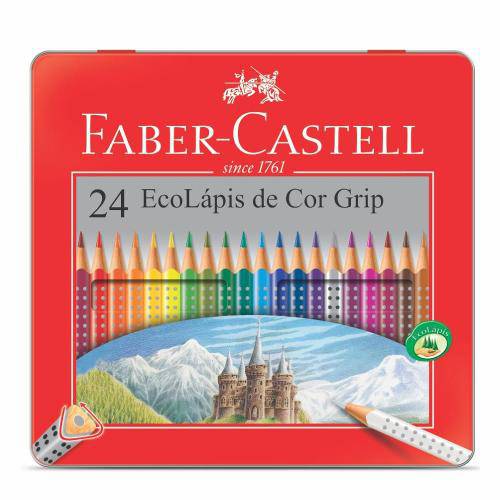 Lápis de Cor 24 Cores Ecolapis Estojo Lata - Faber Castell