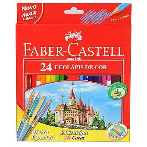 Lápis de Cor 24 Cores Faber-Castell + Eco Lapis Bicolor