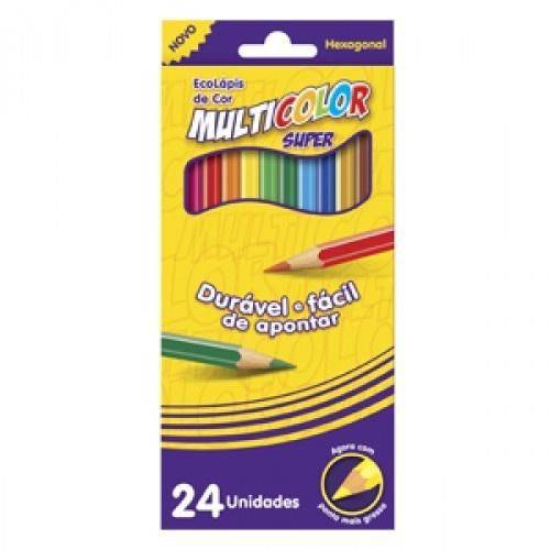 Lapis de Cor 24 Cores Multicolor Super Faber Castell 11.2400n