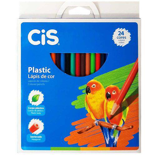 Lápis de Cor 24 Cores Plastic Cis