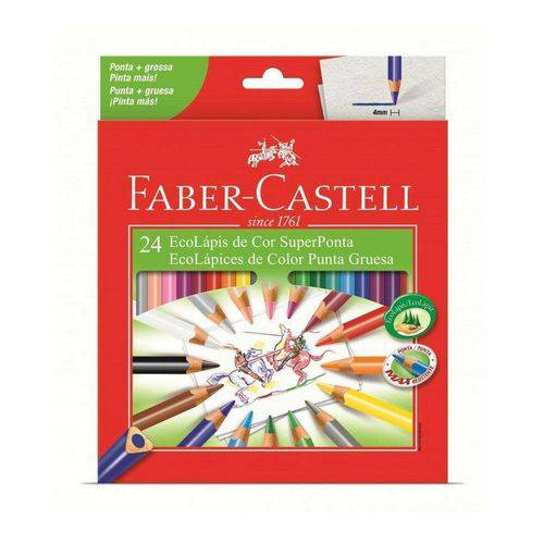 Lápis de Cor 24 Cores Super Ponta Faber- Castell