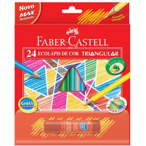 Lápis de Cor 24 Cores - Triangular - 120524 - Faber-Castell