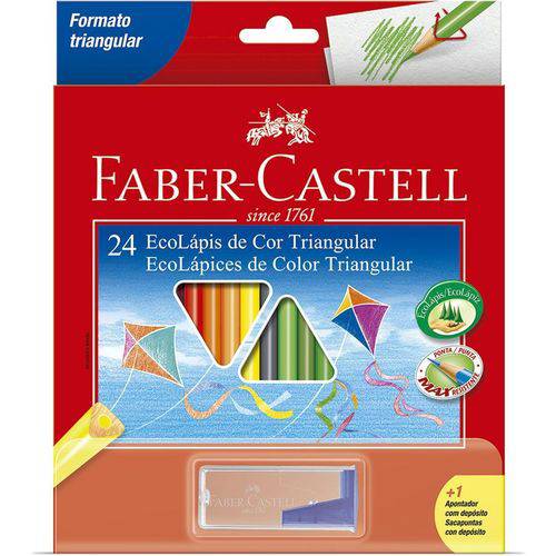 Lápis de Cor 24 Cores Triangular Faber Castell 120524+1APT