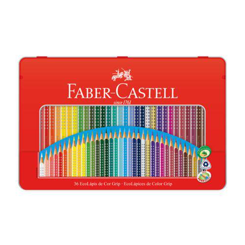 Lapis de Cor 36 Cores Estojo de Lata Ecolapis Faber Castell