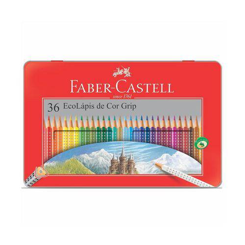 Lápis de Cor 36 Cores Grip Estojo Lata - Faber-Castell