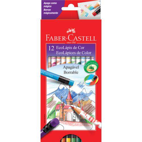 Lápis de Cor Apagável Faber Castell 12 Cores