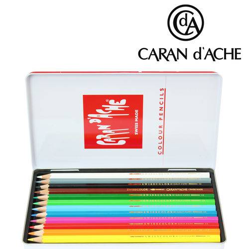 Lápis de Cor Aquarela Swisscolor 12 Cores - Caran D'ache