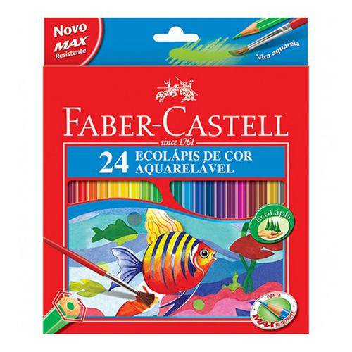 Lápis de Cor Aquarelável 24 Cores + 1 Pincel Faber-Castell
