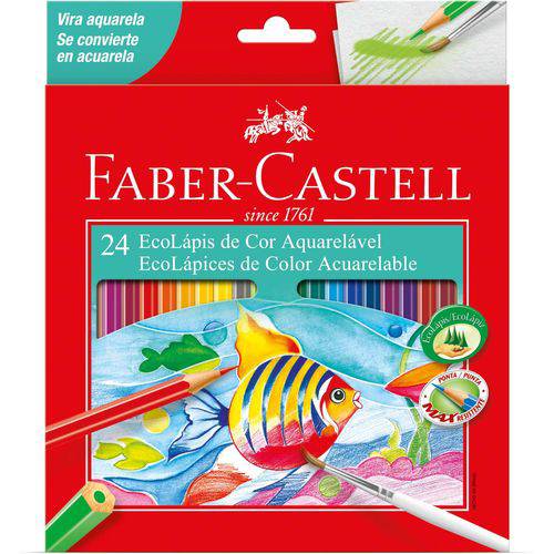 Lapis de Cor Aquarelavel Ecolapis 24 Cores Faber-castell Pct.c/06