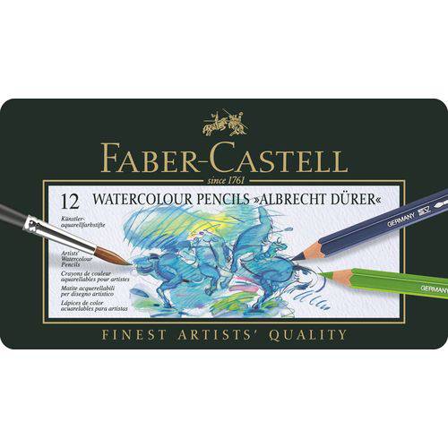 Lápis de Cor Aquarelável Faber Castell Albrecht Durer Estojo Metal 012 Cores 117512