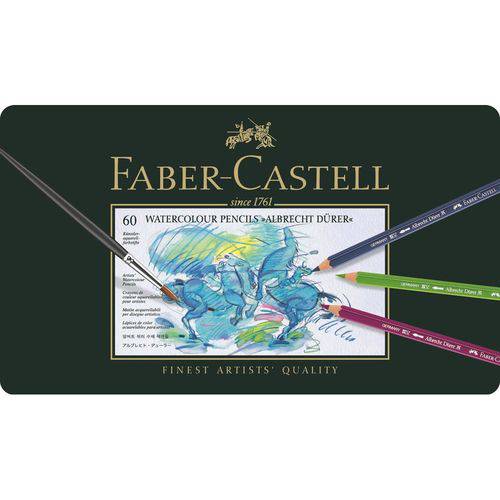 Lápis de Cor Aquarelável Faber Castell Albrecht Durer Estojo Metal 060 Cores 117560