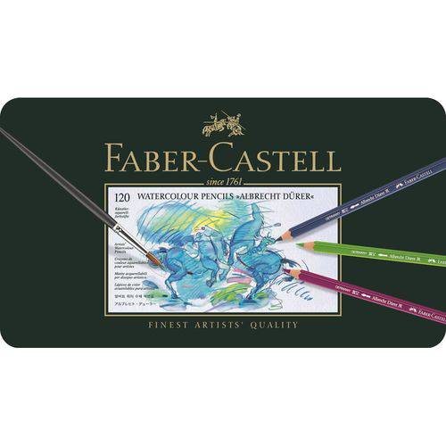 Lápis de Cor Aquarelável Faber Castell Albrecht Durer Estojo Metal 120 Cores 117511