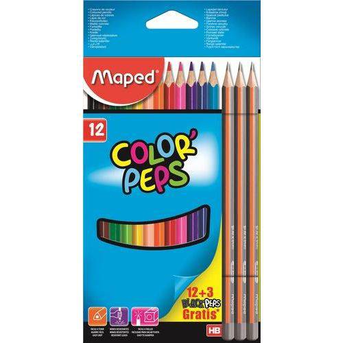 Lápis de Cor Color Peps 12 Cores + 3 Lápis Grafite