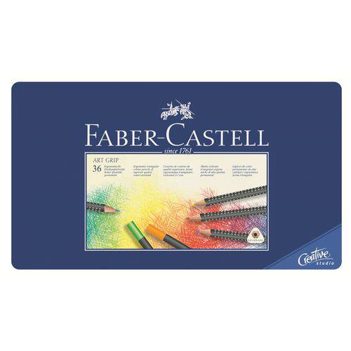 Lápis de Cor Faber Castell Art Grip Estojo Metal 036 Cores 114336
