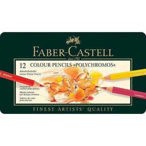 Lápis de Cor Faber Castell Polychromos 12 Cores 110012
