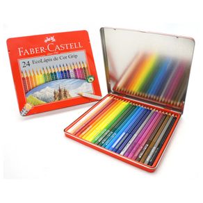 Lápis de Cor Grip Estojo Lata com 24 Cores Ref.121024Lt Faber-Castell