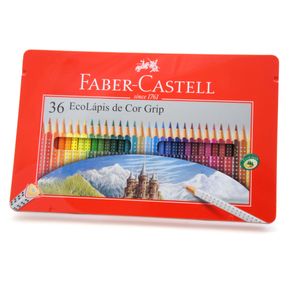 Lápis de Cor Grip Estojo Lata com 36 Cores Ref.121036Lt Faber-Castell