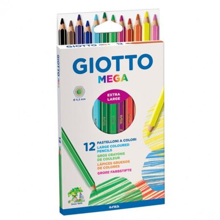 Lápis de Cor Grosso 12 Cores Mega Giotto