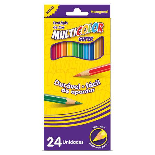 Lápis de Cor Multicolor 24 Cores Redondo