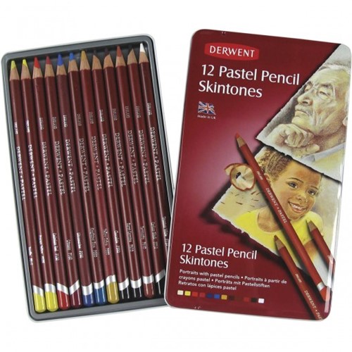 Lápis de Cor Pastel Tons de Pele 12 Cores Estojo Lata 2300563