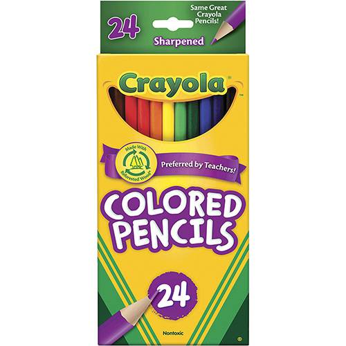 Lápis de Cor Redondo Longo 24 Cores - Crayola