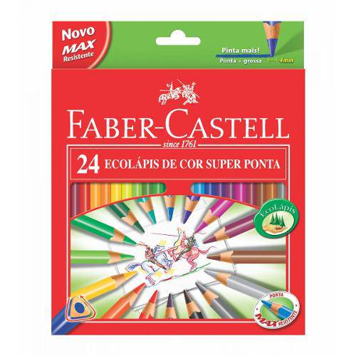 Lápis de Cor Super Ponta Faber-Castell - 24 Cores